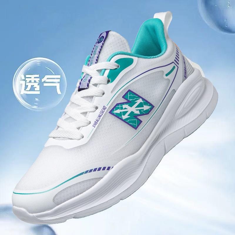 Spring and summer new shoes simple and lightweight casual shoes breathable mesh soft sole heightening casual style sports shoes