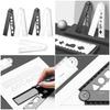 5Pieces Portable Folding Geometrics Drawing Ruler Set Plastic Drawing Tool with Clear Marking for Students Engineers