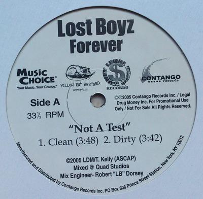 12inch Record LOST BOYZ - Not A Test NONE Contango Record 2005 US Rap & Hip-Hop/R&B Used