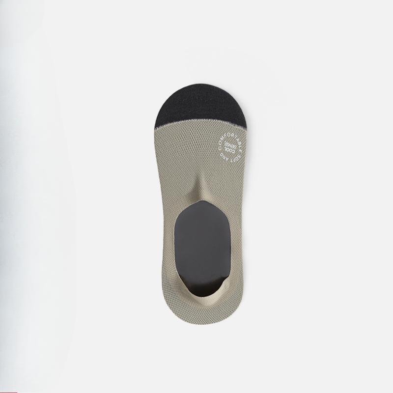 Men's Summer Thin Non Slip Non Slip with Cotton Bottom Ice Silk Shallow Mouth Invisible Socks