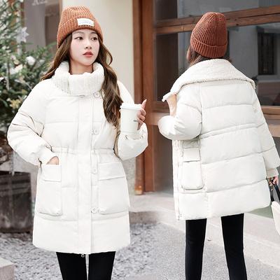 Winter Daunenjacke für Damen, Verdickte Baumwolljacke, Mittellange Koreanische Version, Vielseitiger Studenten-Brotmantel, Baumwolljacke