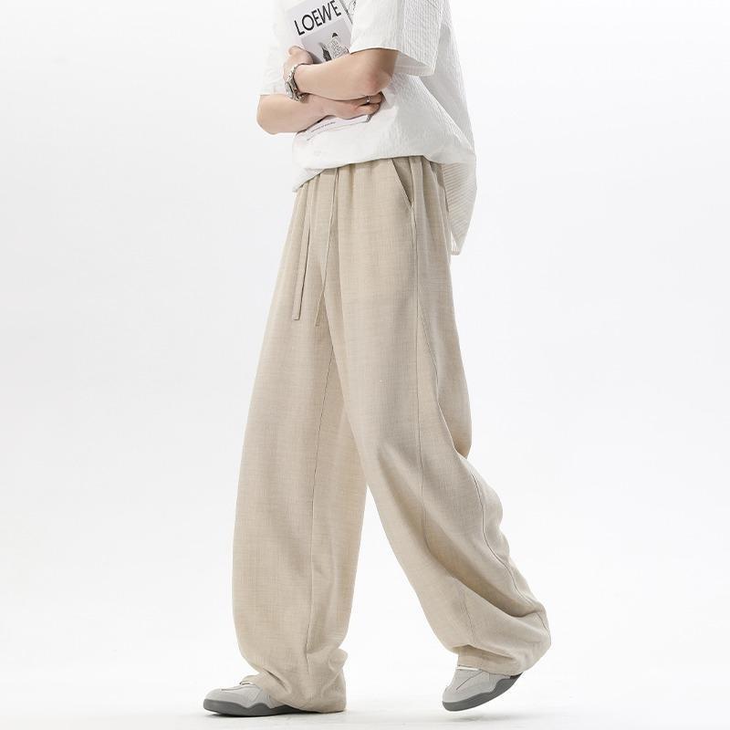 Thin loose retro high-end trendy brand simple new straight wide-leg trousers drape casual trousers for men and women