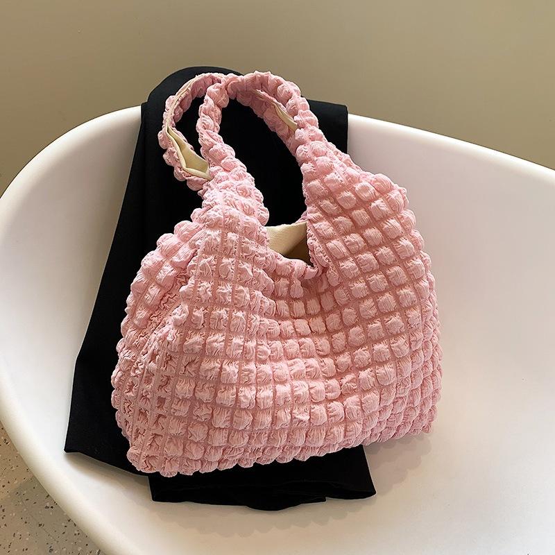 Yogodlns Borsa a tracolla estiva color caramello nuvola pieghettata Borsa per la spesa per ragazze di grande capacità