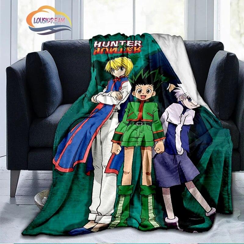 Trendy Japanese Anime Hunter x  Flannel Blanket3D Printed Coverlet Travel Camping for Adults and children Cashmere blanket