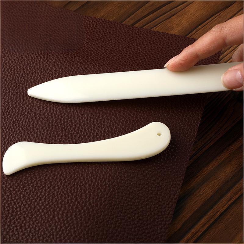 2Pcs Leather Craft Bone Folder Smooth Edge Scoring Creasing Tool Durable Leather Working Accessory for DIY Handmade Leather Projects