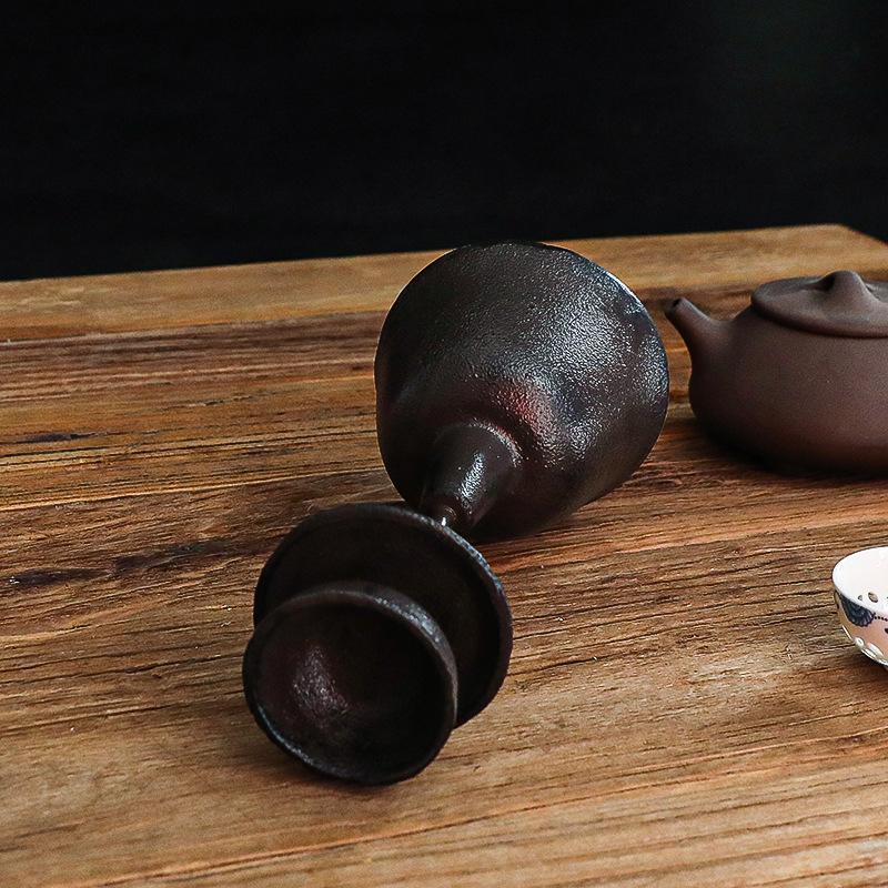 Vintage Cast Iron Candle Holder Classic Chinese Tea Ceremony Decoration Home Décor Ornament