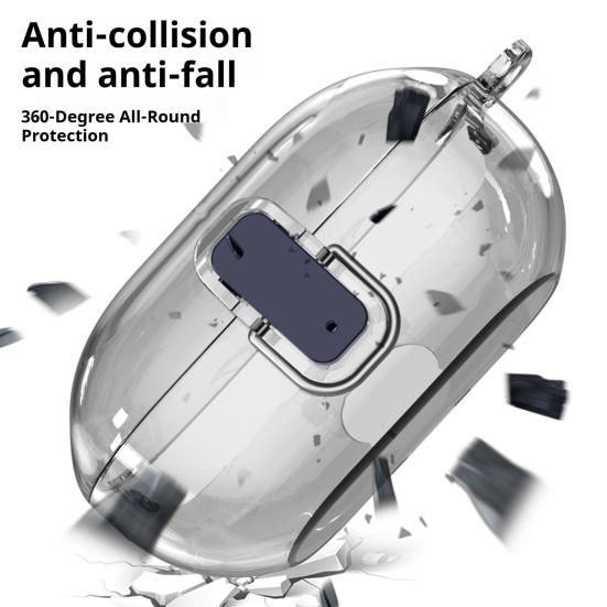 Earbud Protective Case with Lock Portable Shockproof Wireless Earphone Charging Case Cover Protector Clear TPU Shell Skin