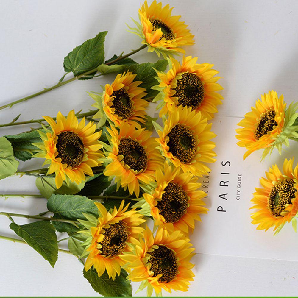 Artificial Sunflower Long Stem Realistic Lifelike for Living Room