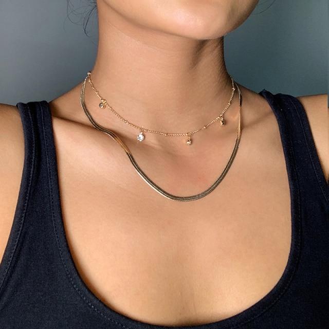 17 km Stylové Stylové Asymetrické Zámek Náhrdelníky Twist Zlatá Barva Tón Barvy Robustní Tlustý Dámský Zámek Choker Řetěz Náhrdelníky Sběr Sběr