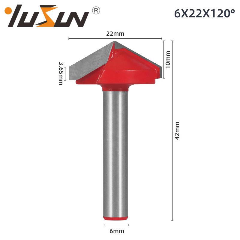 6mm V-Groove Bit Woodworking Cutter - 3D Engraving Knife, V-Shaped, 60/90 Degrees, 6 Patterns