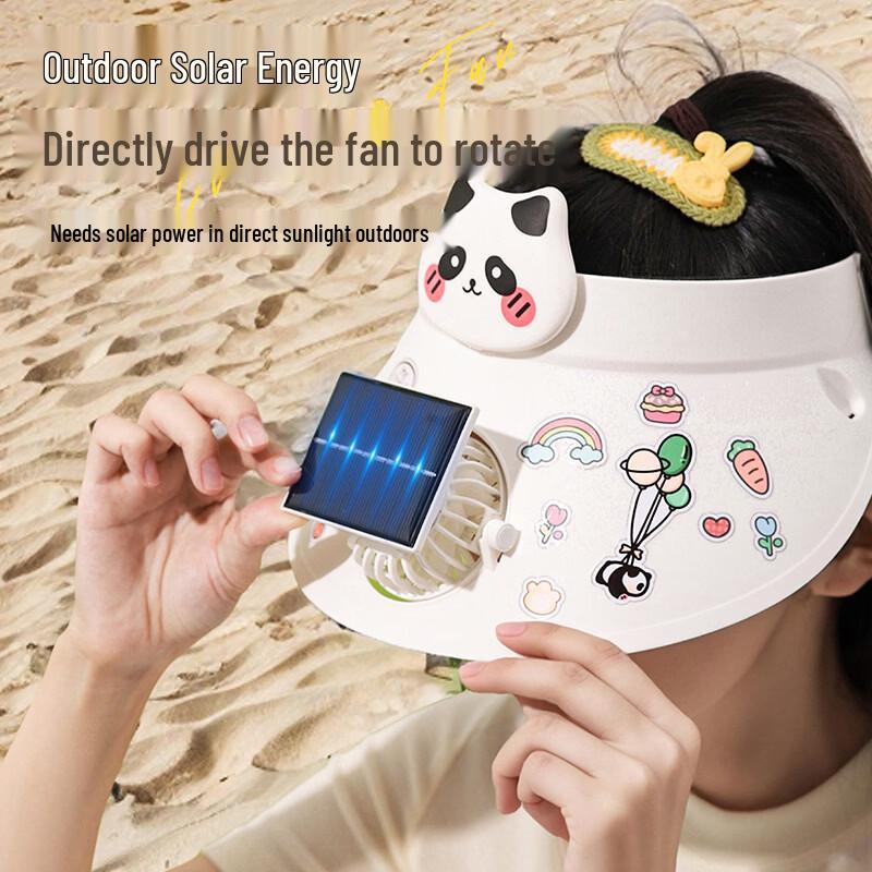 

LINGPAN Cartoon USB Rechargeable Sun Visor Fan