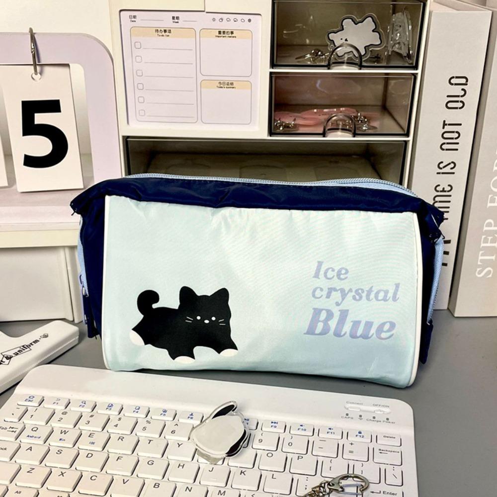 

Полотняний пенал великої місткості, сумка для канцелярського приладдя, портативна сумка для ручок, для студентів Black Cat