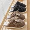 Winter Bowknot Furry Slippers for Couples - Cozy Indoor Cotton Slippers