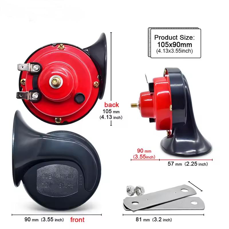 Modified Car Snail Shaped Horn High Pitched Universal Whistle Waterproof Car Motorcycle Modified 12V High And Low Dual Tone Horn