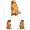 PVC Wild Animal Figurine Marmot Plastic Groundhog Ornament Realistic Animal Ornament  Office