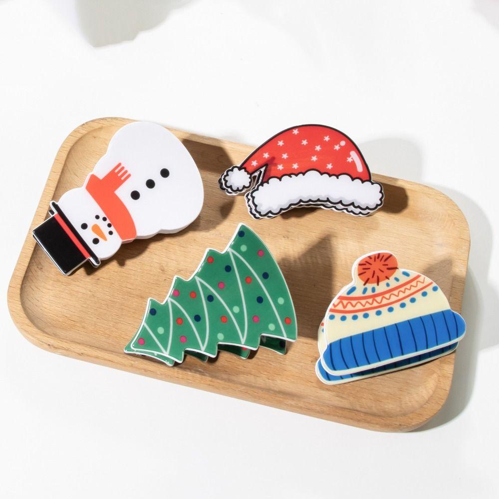 Christmas Hat Christmas Hair Clip Christmas Tree Santa Claus Hairpin Small Shark Clip  Girl