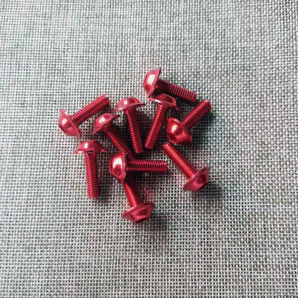 10 Stück Motorradschrauben M6 x 20 mm, M6 x 16 mm, M5 x 16 mm, M5 x 25 mm, Aluminium-Schmuckschrauben, eloxiert, M6-Kappenkopf, mehrfarbige Optionen