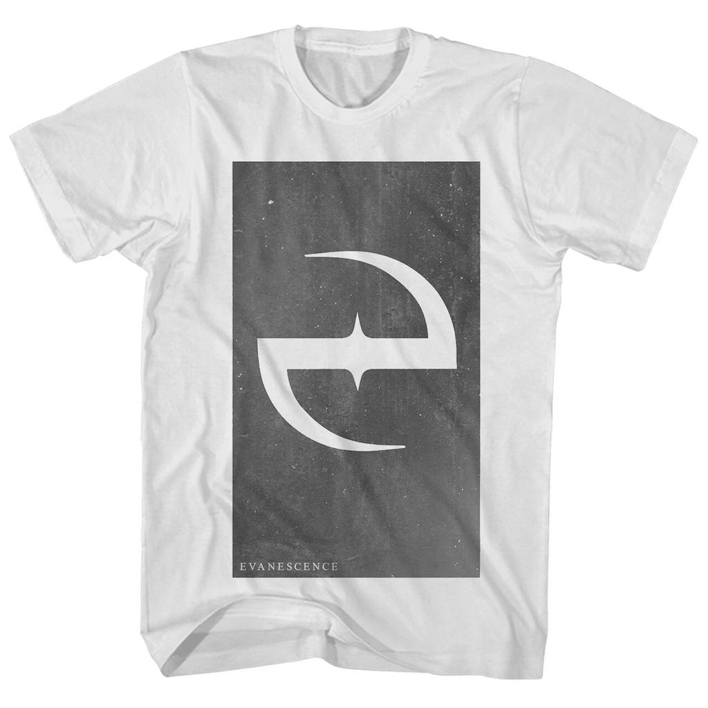 Evanescence Faded E Logo Mens T Shirt Rock Roll Music Classic Band Tee White