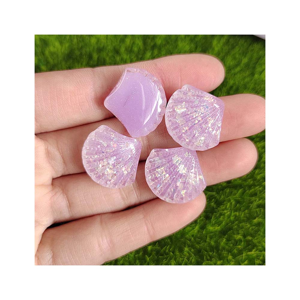 Glitter Resin Crystal Shell Flatback Rhinestone Scrapbook Embellishment DIY Wedding Appliques Crafts Supplies