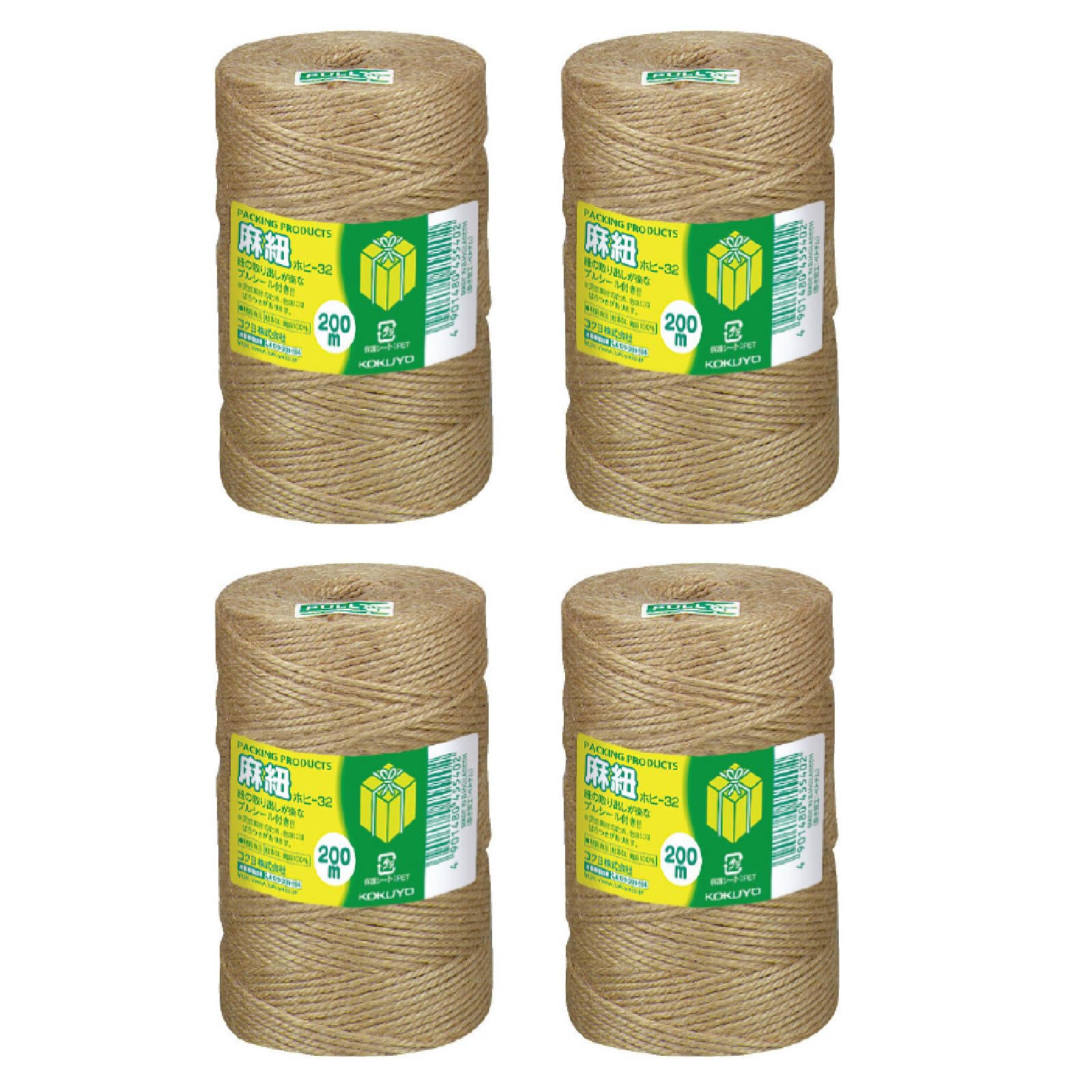 

Kokuyo Пеньковый набор шнура, Бежевый, 2 мм, 200 м, 4, Hohi-32X4