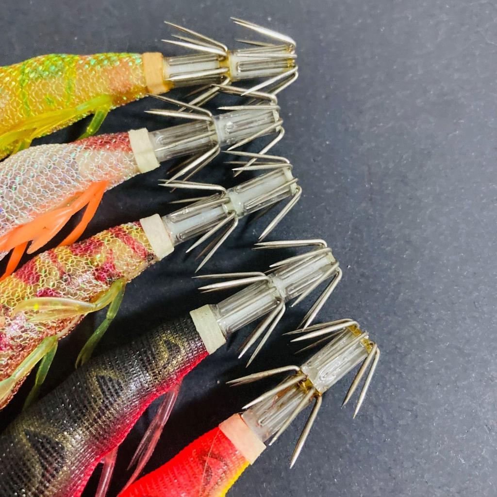 Used Easy Q Cast Rattle Egi Set EZ-Q Cast Patapata Egi Squid Jig Calamari No. 3 Patapata Egi Squid Jig Calamari