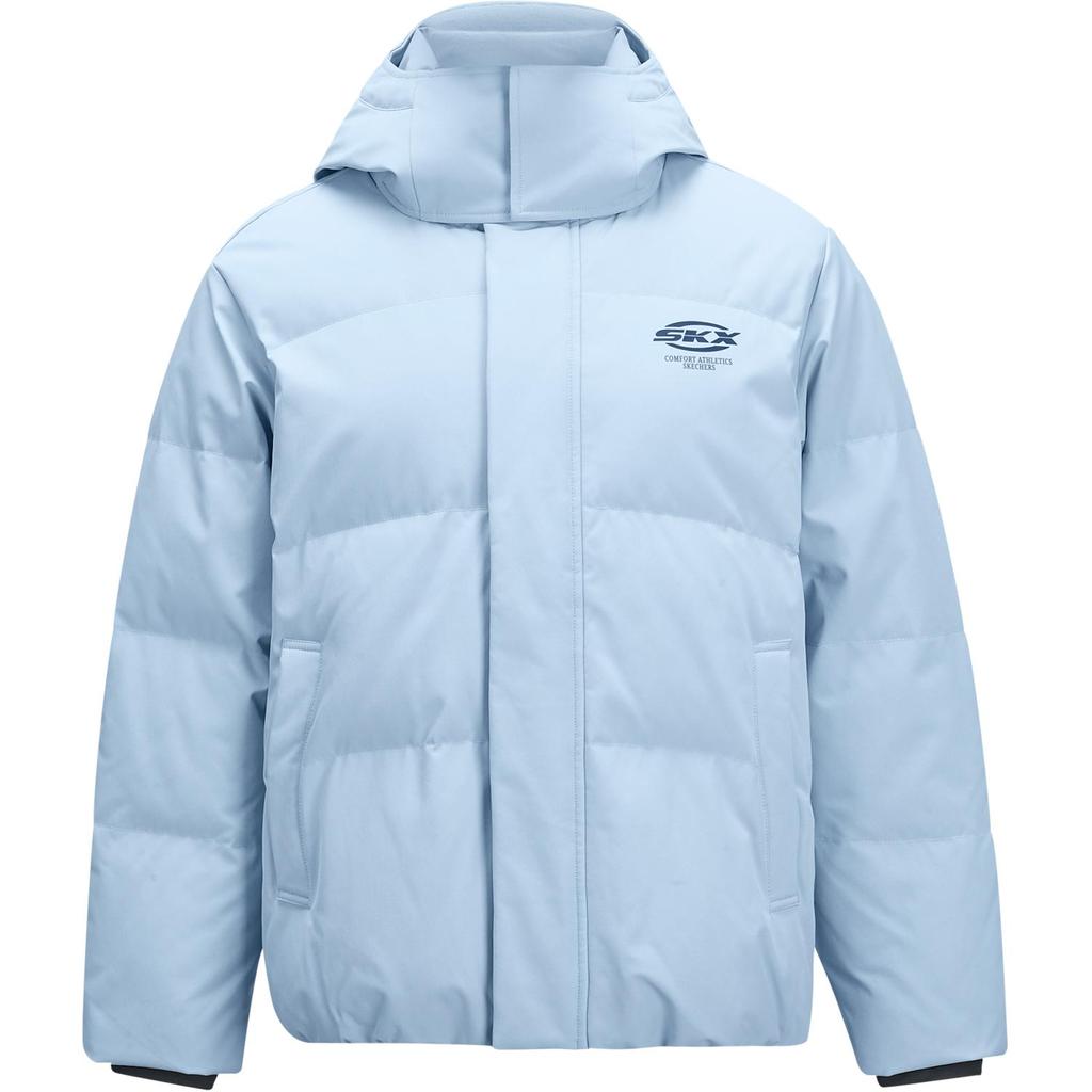 Skechers Skx Classic Sports Series Loose Comfortable Zipper Bread Down Jacket Unisex Outerwear Ashley-Blue P424U042-0216