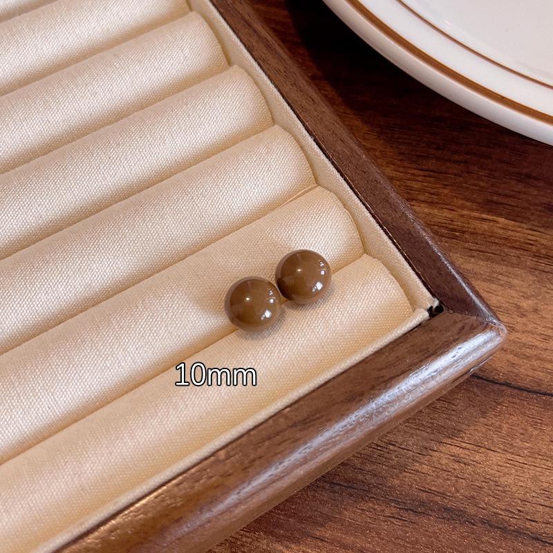 

Серьги с кофейным жемчугом Майяра — легкая роскошь, изысканность, простота, элитный стиль, французский ретро. 10mm коричневый