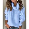 Herbst Winter Einfarbig Lässige Mode Pullover Damen Locker Lässig Strickpullover Weiblich Hoher Kragen Top