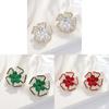 Vintage Flower Ear Studs With Rhinestone Embellishments For Elegant Women