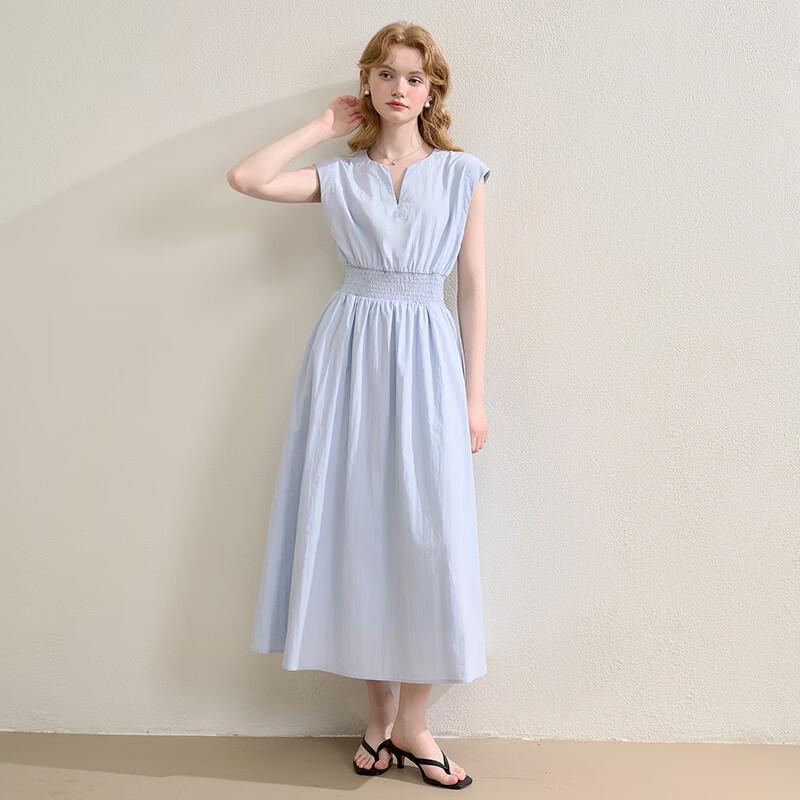 Westlink Women's 2025 Summer Round Neck Sleeveless A-Line Midi Dress