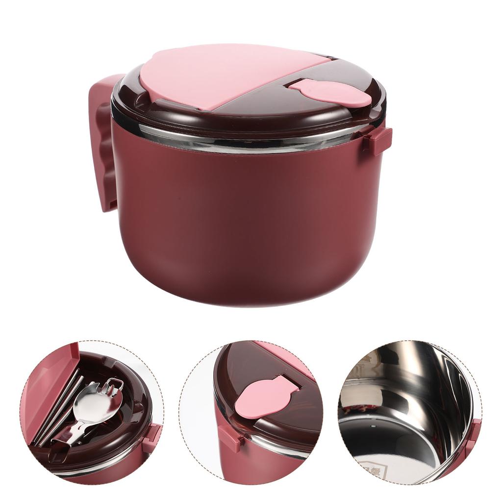 Pasta Noodle Bowl Instant Flatware Rice Cereal Pink Pp Soup Storage Student Ramen Bowls