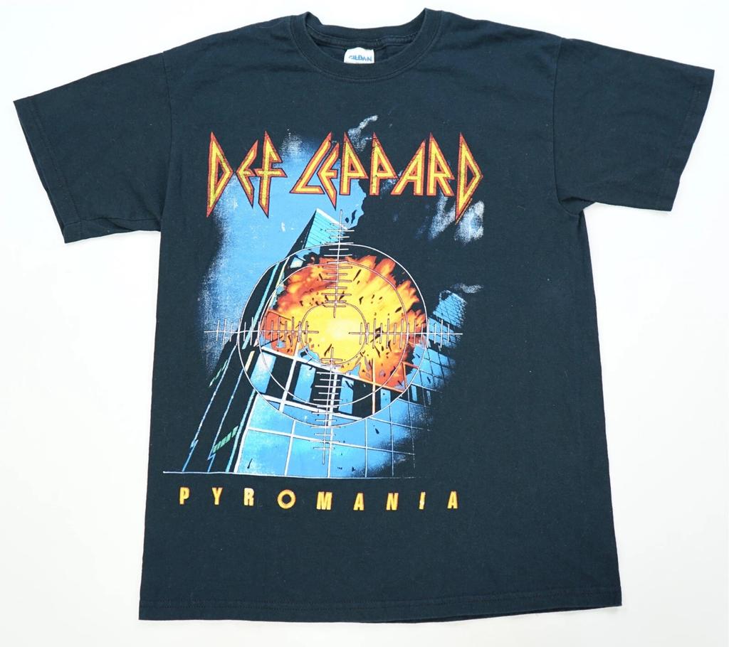Rare VTG Def Leppard Pyromania Graphic T Shirt 2000s Rock Band Reprint Black M