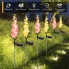 2/4Pcs Outdoor Solar Delphinium LED Light Colorful/Warm Light Solar Garden Lights IP65 Waterproof Yard Decor and Gift for Mother
