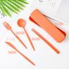 Eco-Friendly Wheat Straw Dinnerware Set Wheat straw Utensil Box New Tableware travel set  Travel