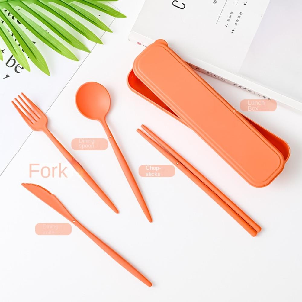 Eco-Friendly Wheat Straw Dinnerware Set Wheat straw Utensil Box New Tableware travel set  Travel
