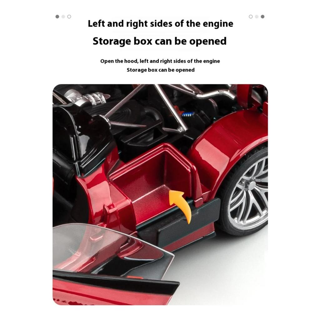 1/18 Pagani Huayra Cool Alloy Sports Car Model, Simulated Interior Details, Cool Lighting and Sound Effects, Exquisite Desktop Ornaments