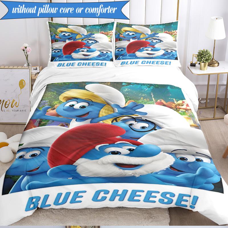 3PCS The Blue Cheese Adventure Bedding Set,Including 1pc Duvet Cover And 2pcs Pillowcases Perfect for Bedroom, Dormitory, Fan Christmas Gift