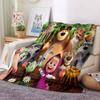 3D cartoon cute M-Masha and Bear blanket flannel home sofa bed bedroom warm portable children's gift picnic sleep soft blanket