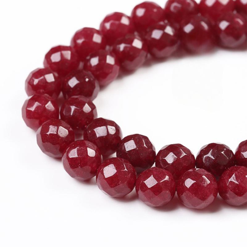 6mm/8mm/10mm Natürliche Runde Perlen Kristall Chalcedon Facettiert Halbedelstein Lose Perlen DIY Schmuck