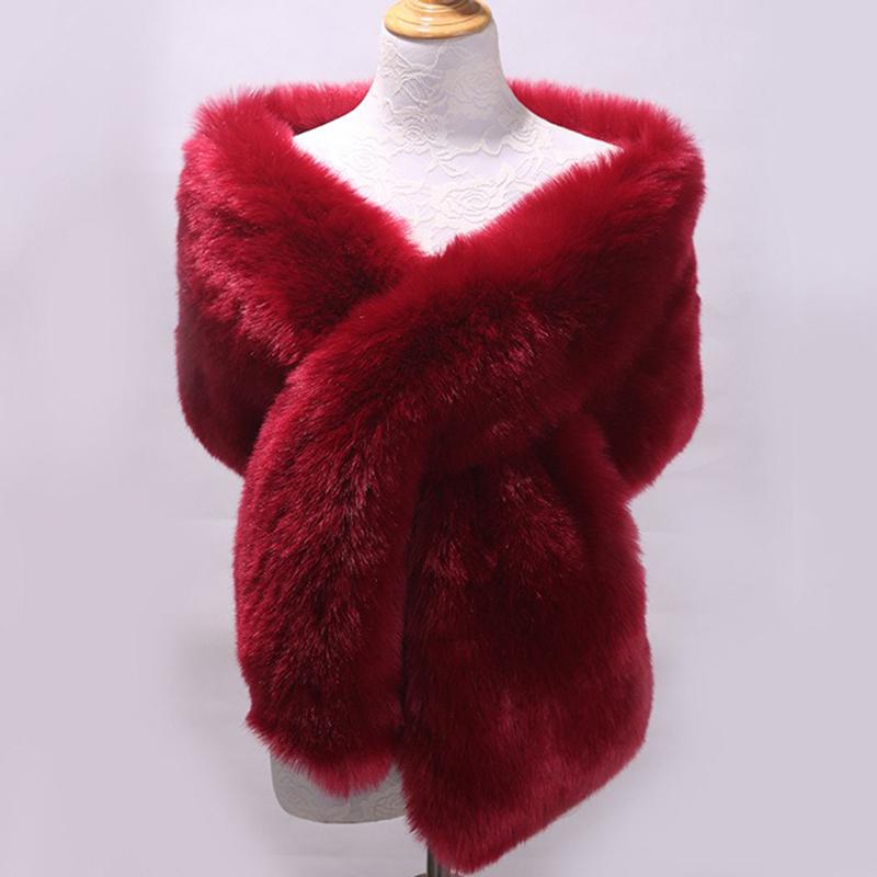 Women’s Luxurious Faux Fur Shawl Winter Bridal Thicken Soft Warm Comfortable Faux Fur Shawl Wrap for Wedding Evening Party