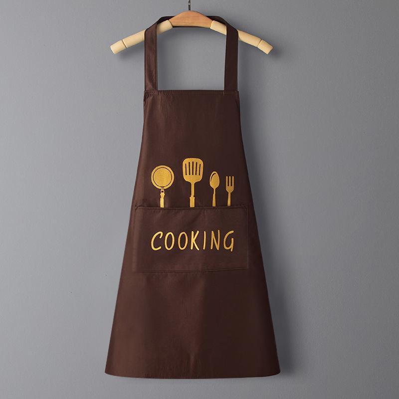 Multifunctional Cooking Apron with Pocket Waterproof Wear Resistant Kitchen Apron for Cooking Baking Gardening Outdoor Use Adjustable Chef Apron