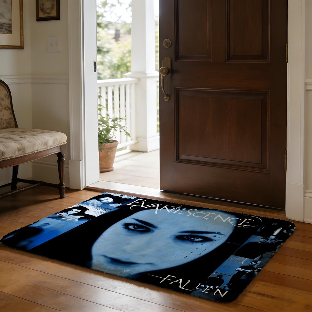 

Floor Mat Soft Flannel Rug Non Slip Absorbent Mat for Bathroom Bedroom Home Decor E Evanescence Band A Amy Lee 50x80cm