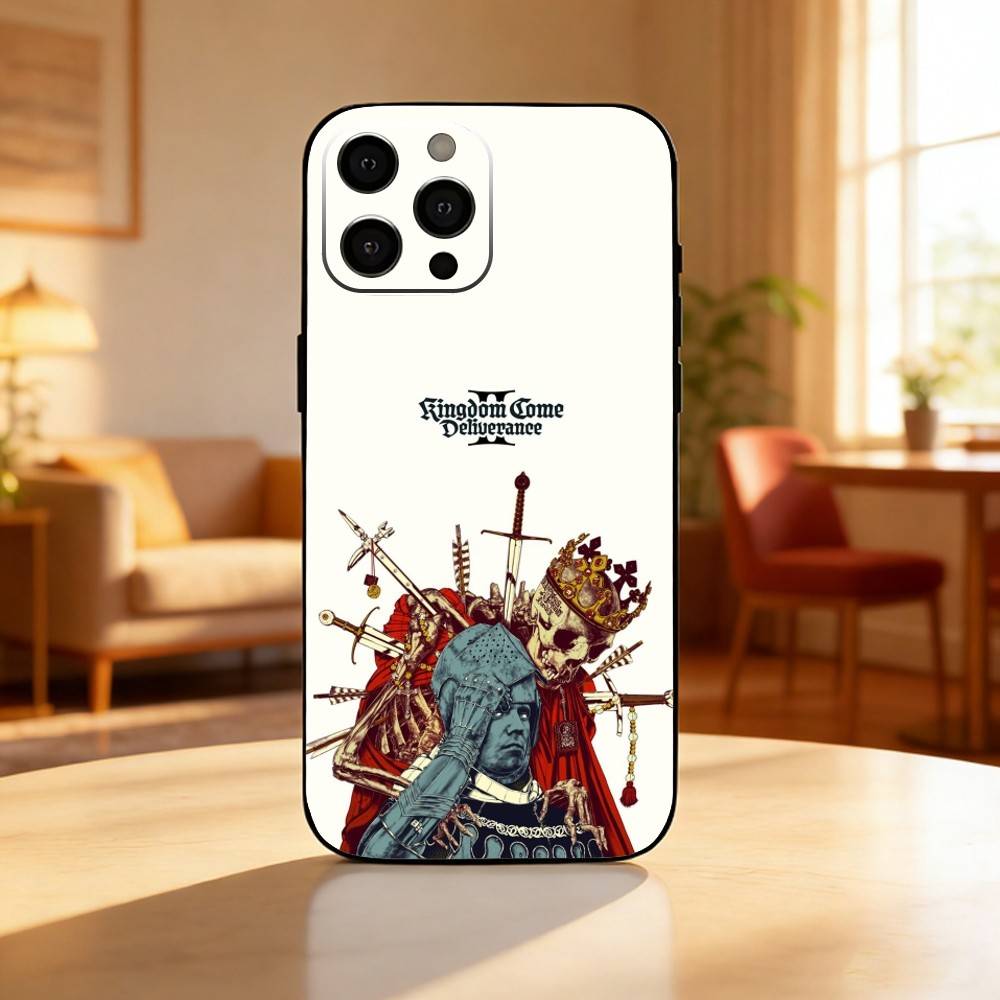 KCD K-Kingdom Come Deliverance 2 Etui na Telefon Dla iPhone17,16,15,14,13,12 Plus,Max Miękki Silikon Czarna Osłona