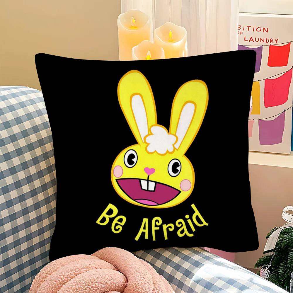 1Pc Anmie A-Happy Tree Friends-S Pillow Case Fashion Square Pillowcase Bedroom Sofa Room Ins Decoration Leisure