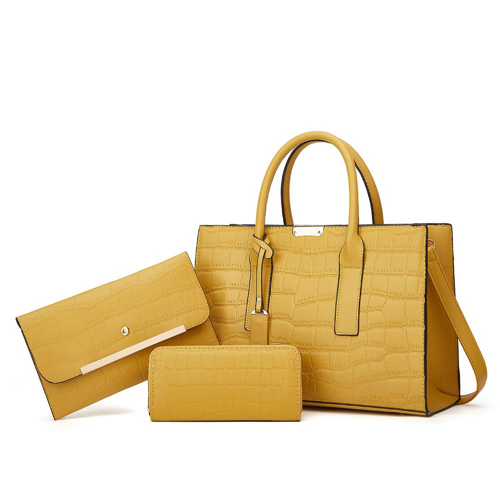 Crocodile Pattern Women'S Handbag Fashion Trend Large Capacity Three-Piece Mother And Child Bag