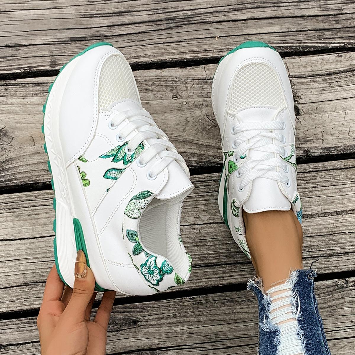 

Женские кроссовки для активного отдыха, дышащие кроссовки для женщин, модные теннисные повседневные кроссовки, женская дизайнерская обувь Zapatos De Mujer 35 зелёный