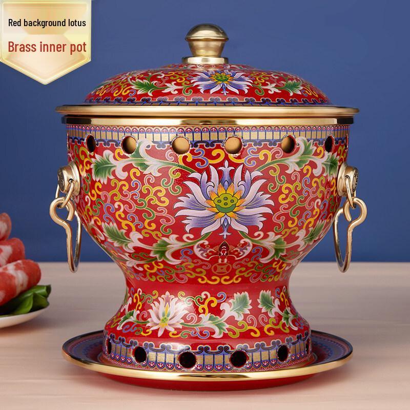 Yuzhu Xun Lotus Design Personal Copper Hot Pot