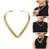 Modern V Neck Collar Jewelry Architectural Styles Stainless Steel Chain For Sensitive Skin