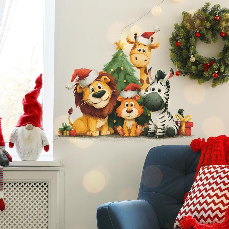 Festive Christmas Animal & Tree Wall and Glass Stickers