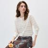 Women's Mulberry Silk Blend Striped Knit Cardigan